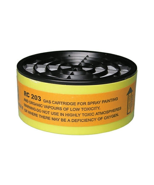 Gas Cartridge For Spray Painting And Organic Vapours Of Low Toxicity